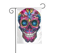 Bandiera da giardino con teschio messicano, 30 x 45 cm, verticale, double face, decorazione per case in campagna, vacanze esterne, bandiera da cortile
