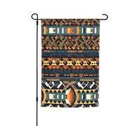 Bandiera da giardino con texture etnica tribale africana, bandiera da giardino stampata bifacciale, graziose bandiere rustiche per decorazioni da esterno, 12 x 18 pollici