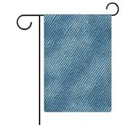 Bandiera da giardino con texture in denim blu e tela da imballaggio su entrambi i lati, 30,5 x 45,7 cm