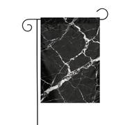 Bandiera da giardino con texture in marmo nero, 30 x 45 cm, verticale, double face, decorazione per case coloniche, vacanze, esterni, bandiera da cortile