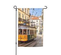 Bandiera da giardino con tram di Lisbona su entrambi i lati, bandiera da giardino 30,5 x 45,7 cm, per primavera, estate, prato, portico, decorazione per la casa, piccola bandiera da giardino