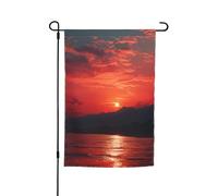 Bandiera da giardino con tramonto rosso fuoco, 30,5 x 45,7 cm, primavera, estate, autunno, inverno, bandiere stagionali su entrambi i lati, bandiere per le vacanze, per esterni, interni, cortile