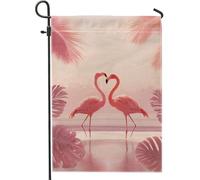 Bandiera da giardino con uccelli tropicali e pesche tropicali, striscione decorativo su entrambi i lati per la decorazione estiva del prato, perfetta per la decorazione della casa e le feste, 30,5 x