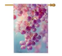 Bandiera da giardino con uva viola vivace, striscione decorativo con frutta colorata, ornamento stagionale per prato esterno per casa, decorazione da cortile su entrambi i lati, 71 x 101 cm