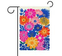 Bandiera da giardino con vari fiori in giardino, in iuta su entrambi i lati, 30,5 x 45,7 cm