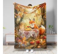 Bandiera da giardino con volpe autunnale, decorazione autunnale con volpe arancione, bandiera da esterno in iuta su entrambi i lati per festa del Ringraziamento, decorazione per la casa, grazioso