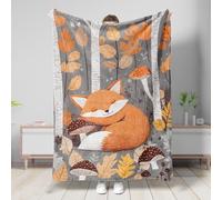 Bandiera da giardino con volpe della foresta autunnale, decorazione con animali del bosco arancione, bandiera su entrambi i lati per decorazione da giardino per esterni, 101 x 127 cm