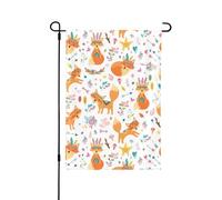 Bandiera da giardino con volpi antiche 28x40 pollici Bandiera da cortile verticale su entrambi i lati Decorazione in poliestere Bandiere di benvenuto per la casa esterna per portico esterno Decorazion