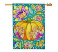 Bandiera da giardino con zucca autunnale, bandiera colorata per raccolta floreale per la decorazione della casa autunnale, striscione su entrambi i lati per Halloween, decorazione esterna 71 x 101 cm