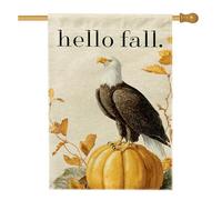 Bandiera da giardino con zucca autunnale, bandiera rustica autunnale, decorazione per esterni in iuta su entrambi i lati, per casa, prato, saluto per la stagione del raccolto, 71 x 101 cm