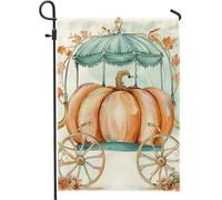 Bandiera da giardino con zucca autunnale, decorazione per la casa e il giardino, bandiera da giardino con zucca arancione, bandiera da giardino su entrambi i lati, decorazione per feste all'aperto e