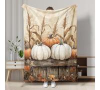 Bandiera da giardino con zucca autunnale, decorazione rustica arancione e bianca, decorazione per la casa, bandiera autunnale in iuta su entrambi i lati, per decorazione esterna del prato, 127 x 152