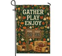 Bandiera da giardino con zucche, rustica e accogliente, lanterna pagliaio verde autunnale, in iuta su entrambi i lati, bandiere decorative per esterni, prato, portico, patio, ingresso, 30,5 x 45,7 cm