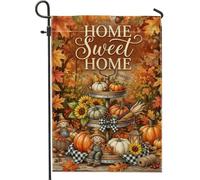 Bandiera da giardino con zucche, rustica, fantasiosa, girasole, spaventapasseri, arancione, double face, decorativa, per esterni, patio, prato, portico, ingresso, campeggio, 30,5 x 45,7 cm