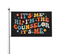 Bandiera Da Giardino Counselor It'S Me I'M The Counselor It'S Me Funny Groovy Bandiere Decorative Impermeabile Bandiera Da Cortile Premium Garden Flag Per Esterno Feste Festival 90X152Cm