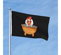 Bandiera Da Giardino Cute Chick Taking A Bath In The Bathtub Bandiere Decorative Impermeabile Bandiera Da Cortile Antivento Garden Flag Per Esterno Festival Celebrazioni 90X152CM