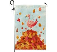 Bandiera Da Giardino Cute Fall Flamingos Bird Appendere Bandieradacortile Resistente Alle Intemperie Decorazioni Da Esterno Per Parete Interni Cortile 12X18 Inch