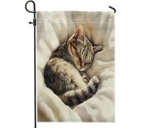 Bandiera Da Giardino Cute Sleeping Cats Modern Minimalist Wildlife Kitten Bandiere Decorative Lavabile Bandiera Verticale Premium Garden Flag Per Esterno Festival Celebrazioni 30X45CM