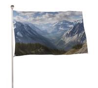 Bandiera da giardino da 152,4 x 243,8 cm, per esterni, con vista sulle montagne, bandiera grande con occhielli in ottone, resistente allo sbiadimento, per decorazione domestica, fattoria, cortile