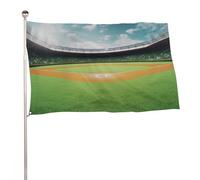 Bandiera da giardino da 152,4 x 243,8 cm, per esterni, verde, campo da baseball, bandiera grande con occhielli in ottone, resistente allo sbiadimento, per decorazione domestica, fattoria, cortile