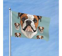 Bandiera da giardino da 3 x 1,5 m bandiera da esterno bandiera verticale a doppia faccia bulldog inglese facce bandiere per tutte le condizioni atmosferiche per cortile decorazione esterna banner