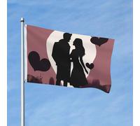Bandiera da giardino da 3 x 1,5 m bandiera esterna doppia bandiera verticale coppia silhouette bandiere per tutte le condizioni atmosferiche per cortile decorazione esterna segno banner vacanza