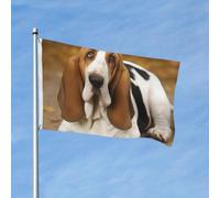 Bandiera da giardino da 3 x 1,5 m, bandiera per esterni, bandiera verticale su entrambi i lati, basset hound, per tutte le stagioni, per cortile, decorazione esterna per vacanze