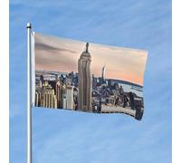 Bandiera da giardino da 3 x 1,5 m, bandiera per esterni, bandiera verticale su entrambi i lati, impero edificio di stato, per tutte le condizioni atmosferiche, per cortile, decorazione esterna per