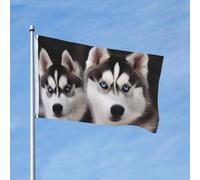 Bandiera da giardino da 3 x 1,5 m, bandiera per esterni, bandiera verticale su entrambi i lati, per cani husky, per tutte le condizioni atmosferiche, per cortile, decorazione esterna per vacanze