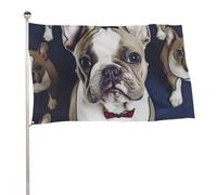 Bandiera da giardino da 89 x 149,9 cm, bandiera da giardino per esterni, con simpatici bulldog francesi, bandiera grande con occhielli in ottone, resistente allo sbiadimento, per decorazione domestica