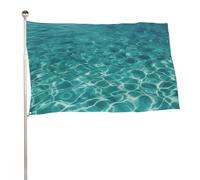 Bandiera da giardino da 89 x 150 cm, per esterni, blu, acqua, piscina, acqua, vacanze, grande striscione con occhielli in ottone, resistente allo sbiadimento, bandiera esterna per la decorazione della