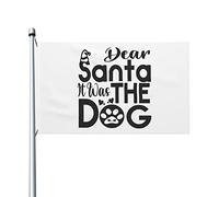 Bandiera Da Giardino Dear Santa It Was The Dog Christmas Bandiere Decorative Colore Vivido Garden Flag Durevole Bandiera Da Cortile Per 90X152CM