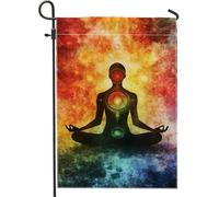 Bandiera da giardino dei chakra della meditazione, multicolore astratta spirituale decorazione per la casa da giardino, bandiera da giardino in poliestere su entrambi i lati, decorazione per prato