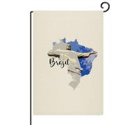 Bandiera da giardino del Brasile verticale su entrambi i lati in iuta famosa città monumenti poster bandiere da giardino decorazione per esterni banner paese 71 x 101 cm