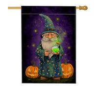 Bandiera da giardino del mago di Halloween, bandiera viola con pozione magica per la casa, bandiera da cortile in iuta su entrambi i lati, per la decorazione autunnale per esterni, 71 x 101 cm