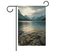 Bandiera da giardino del parco nazionale del ghiacciaio su entrambi i lati, 30,5 x 45,7 cm, bandiera verticale in lino, bandiere per la casa durevoli per feste decorative all'aperto