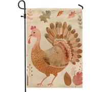 Bandiera da giardino del raccolto autunnale del Ringraziamento Turchia Autunno Decorazione da giardino, Bandiera da giardino a doppia faccia, decorazione stagionale del prato, 30,5 x 45,7 cm