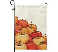 Bandiera da giardino della frutta del raccolto autunnale, frutti rossi e gialli, decorazione per la casa, bandiere da giardino, bandiera da cortile in tela di iuta, decorazione per prato all'aperto