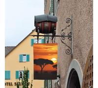 Bandiera da giardino della savana africana al tramonto, 30,5 x 45,7 cm, doppia faccia, primaverile, estate, decorativa, per cortile, piccola bandiera stagionale, decorazione per esterni