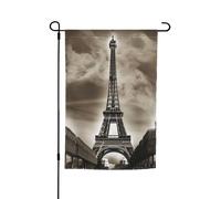 Bandiera da giardino della Torre Eiffel di Parigi, 30,5 x 45,7 cm, per primavera, estate, autunno, inverno, bandiere stagionali su entrambi i lati, bandiere per le vacanze, per esterni, interni