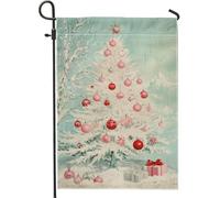 Bandiera da giardino dell'albero di Natale nel paese delle meraviglie invernale, bandiera decorativa da esterno, decorazione per prato double face per vacanze stagionali, 30,5 x 45,7 cm