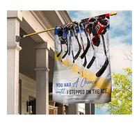 Bandiera Da Giardino Deluxe Bandiera Da Cortile Vintage Bandiere All'Aperto Hockey Sport Campo Da Hockey Hai Avuto Una Possibilità Finché Non Ho Messo Piede Sul Ghiaccio S