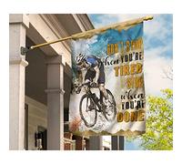 Bandiera Da Giardino Deluxe Bandiere Pirati Vintage Bandiere All'Aperto Decorazione Per Patio Giardino Immagini Di Ciclisti D'Epoca Non Fermarti Quando Sei Stanco, Fermati Quando Hai Finito M