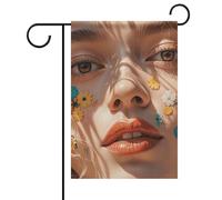 Bandiera da giardino di benvenuto, bandiera baciata dal sole, bandiera stagionale a doppia faccia per casa, cortile, patio, prato, decorazione da giardino, 30,5 x 45,7 cm