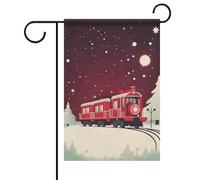 Bandiera da giardino di benvenuto, bandiera rossa del treno per cortile, portico, casa, stagionale, bandiera su entrambi i lati, per casa, cortile, patio, prato, decorazione da giardino, 30,5 x 45,7
