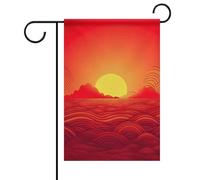 Bandiera da giardino di benvenuto bandiere rosse all'alba per cortile portico casa bandiera stagionale doppia bandiera per casa all'aperto cortile patio prato decorazioni da giardino 30,5 x 45,7 cm