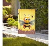 Bandiera da giardino di benvenuto bandiere stagionali resistenti alle intemperie 71 x 101 cm bandiere da esterno a doppia faccia ape sulla piazza piccole bandiere da giardino per esterni bandiera casa