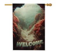 Bandiera da giardino di benvenuto con corallo subacqueo, vivace barriera corallina oceanica, decorazione per la casa, bandiera da cortile in poliestere su entrambi i lati per decorazione estiva 71 x