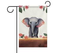 Bandiera da giardino di benvenuto con elefanti fortunati, bandiera stagionale a doppia faccia per casa, cortile, patio, prato, decorazione da giardino, 30,5 x 45,7 cm