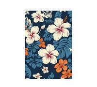 Bandiera da giardino di benvenuto con fiori hawaiani, 0,6 x 0,9 m, doppia faccia, non sbiadisce, per casa, cortile, cortile, cortile, prato, decorazione esterna